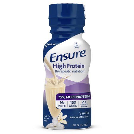 Abbott Nutrition Oral Supplement Ensure® High Protein Therapeutic Nutrition Shake Vanilla Flavor Liquid 8 oz. Bottle - Each - 64136-EA