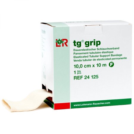 Patterson Medical Supply Elastic Tubular Support Bandage tg® grip 4 Inch X 11 Yard X-Large Elbow / Ankle / Large Leg / Knee / Medium Thigh Pull On Tan NonSterile Size F Standard Compression - Each - 081433358-EA
