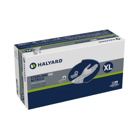 O&M Halyard Inc Exam Glove STERLING SG® X-Large NonSterile Nitrile Standard Cuff Length Textured Fingertips Silver Chemo Tested - Case of 10 - 41662-CS