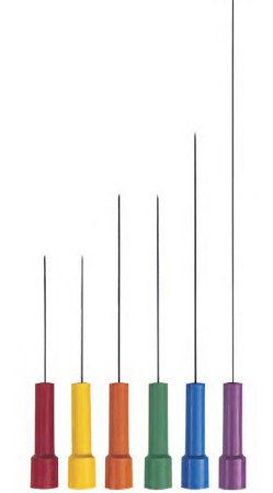 Natus Medical EMG Needle Electrode with Leadwire Teca® Elite 26 Gauge X 75 mm Needle Length X 24 Inch Lead Length Coated Stainless Steel Sterile Monopolar Needle Tip Disposable - Box of 24 - 902-DMG75-S-BX