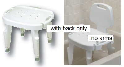 Fabrication Enterprises Shower Chair Fabrication Enterprises Without Arms Plastic Frame Removable Backrest 22 Inch Seat Width 300 lbs. Weight Capacity - Each - 45-2302-EA