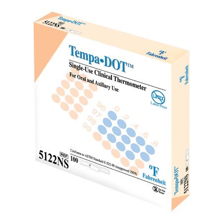 Medical Indicators Disposable Oral Thermometer Tempa·DOT™ 99 to 104 °F Color Dots Display - Case of 2000 - 5122NS-CS
