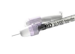 BD Safety Insulin Syringe with Needle SafetyGlide™ 1 mL 15/64 Inch 31 Gauge Sliding Safety Needle Regular Wall - Box of 100 - 328446-BX