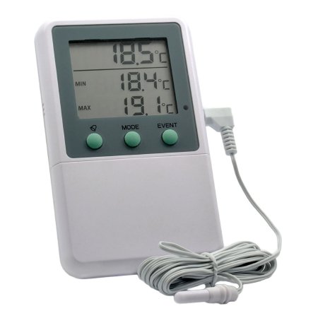 PANTek Technologies LLC Digital Refrigerator / Freezer Thermometer with Alarm Fahrenheit / Celsius -58° to +158°F (-50° to +70°C) Bottle Probe Desk / Wall Mount Battery Operated - Each - ACC821RF-EA