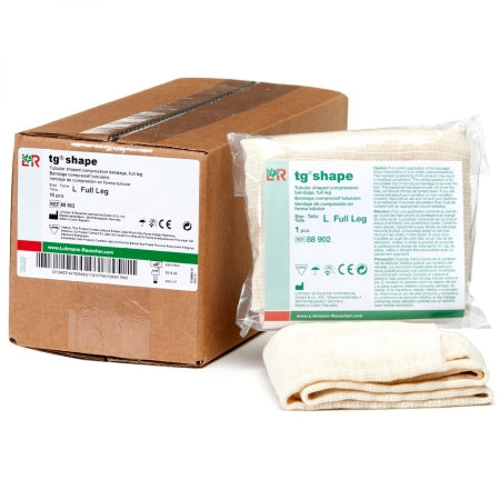 Patterson Medical Supply Elastic Tubular Support Bandage tg® shape 14 to 16 Inch Circumference Full Leg Pull On Natural NonSterile Large Standard Compression - Pack of 10 - A93832-PK