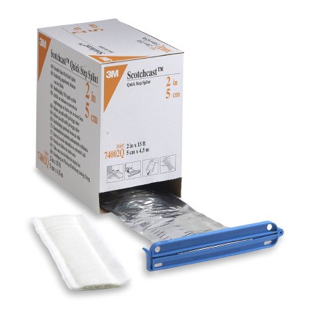 3M Padded Splint Roll 3M™ Scotchcast™ Quick Step Double Sided Felt 2 Inch X 15 Foot Felt / Fiberglass White - Case of 2 - 74002Q-CS