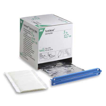 3M Padded Splint Roll 3M™ Scotchcast™ Quick Step Double Sided Felt 5 Inch X 15 Foot Felt / Fiberglass White - Case of 2 - 74005Q-CS