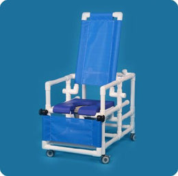 IPU Commode / Shower Chair ipu® Fixed Arms PVC Frame Reclining Backrest 24 Inch Seat Width 300 lbs. Weight Capacity - Each - SCC260RCB-EA