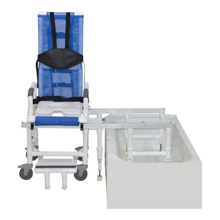 MJM International Bath Bench 100 Series Drop Arms Plastic Frame With Backrest 23 Inch Seat Width 300 lbs. Weight Capacity - Each - D118-5-TIS-SLIDE-EA