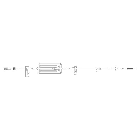 Zevex IV Pump Set Curlin® Pump Without Ports 15 Drops / mL Drip Rate 1.2 Micron Filter 99 Inch Tubing Solution - Case of 20 - 340-4128-CS