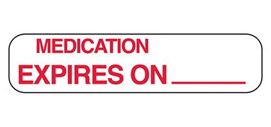 Health Care Logistics Pre-Printed Label Indeed Anesthesia Label White Paper Medication Expires On_ Red Medication Instruction 5/8 X 1-5/8 Inch - Pack of 1000 - 2763-PK