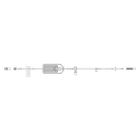 Zevex IV Pump Set Curlin® Pump Without Ports 60 Drops / mL Drip Rate 0.2 Micron Filter 98 Inch Tubing Solution - Case of 20 - 340-4130-V-CS