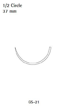 Medtronic MITG Absorbable Suture with Needle Caprosyn™ Polyester GS -21 1/2 Circle Taper Point Needle Size 2 - 0 Monofilament - Box of 36 - CC-811-BX