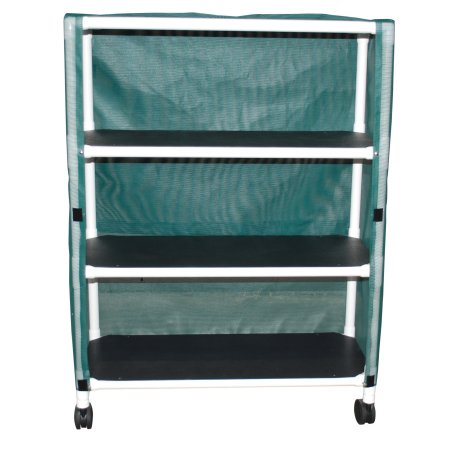 MJM International Linen Cart with Cover Echo 3 Shelves 100 lbs. per Shelf Weight Capacity PVC 3 Inch Casters - Each - E345-3C-EA