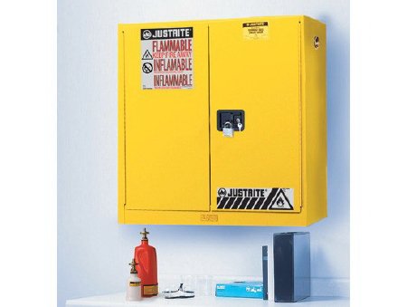 Fisher Scientific Flammable Safety Cabinet Sure-Grip® EX Wall Mount Steel 3 Shelves 2 Keyed / With Cylinder Lock - Each - 17-985-60-EA