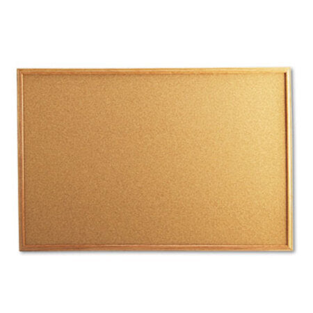 Universal® Cork Board with Oak Style Frame, 36 x 24, Natural Surface - Each - UNV-43603-EA