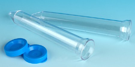 Globe Scientific Urine Centrifuge Tube Conical Bottom Plain 21 X 105 mm 12 mL Blue Snap Cap Polystyrene Tube - Case of 1000 - 112014-CS
