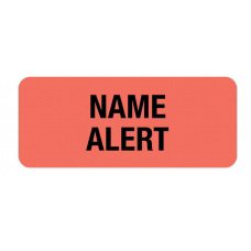 First Healthcare Products Pre-Printed Label Advisory Label Red Paper NAME ALERT Black Alert Label 15/16 X 2-1/4 Inch - Roll of 1 - 50772-RL