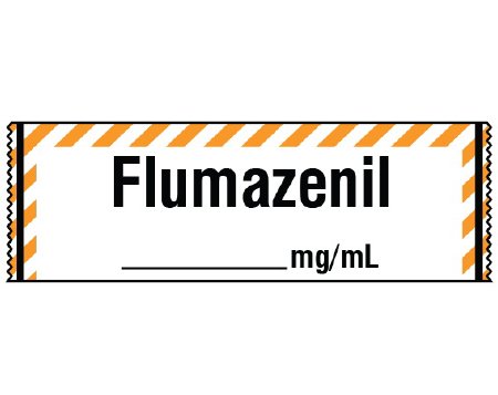 Shamrock Scientific Drug Label Shamrock Anesthesia Label Tape Flumazenil_mg/mL Orange / White 1/2 X 1 Inch - Roll of 1 - SA-2110-RL