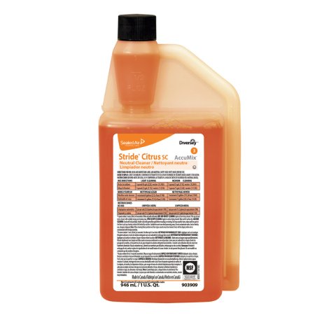Lagasse Diversey™ Stride® Citrus SC Surface Cleaner Alcohol Based Manual Pour Liquid Concentrate 32 oz. Bottle Citrus Scent NonSterile - Case of 6 - DVS903909-CS
