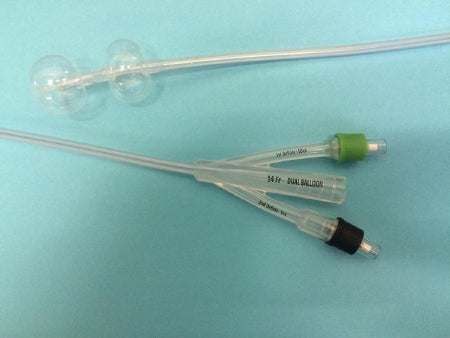 Poiesis Foley Catheter Duette™ 2-Way Subsumed Tip 10 cc Proximal Balloon, 5 cc Distal Balloon 14 Fr. Silicone - Box of 10 - D-10014-BX