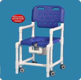 IPU Commode / Shower Chair Elite Fixed Arms PVC Frame With Backrest 325 lbs. Weight Capacity - Each - ELT817 PATG-EA