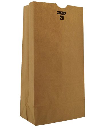 RJ Schinner Co Grocery Bag Duro® Brown Kraft Recycled Paper #20 - Case of 500 - 18420-CS