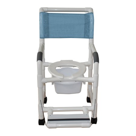 MJM International Commode / Shower Chair MJM International PVC Frame Mesh Backrest 300 lbs. Weight Capacity - Each - 118-3-FF-SQ-PAIL LTBLU-EA