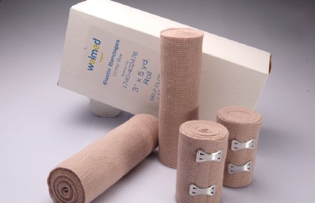 Welmed Elastic Bandage Welmed Premium Weave 3 Inch X 5 Yard Single Hook and Loop Closure Tan NonSterile Standard Compression - Case of 60 - 1740-402476-CS