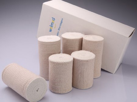 Welmed Elastic Bandage Welmed Premium Weave 6 Inch X 5 Yard Single Hook and Loop Closure Tan NonSterile Standard Compression - Case of 60 - 1740-402497-CS