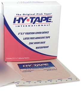 Hy-Tape International Waterproof Medical Tape Hy-Tape® Patch Pink 5 X 5 Inch Zinc Oxide Adhesive Zinc Oxide NonSterile - Case of 25 - HT55-CS