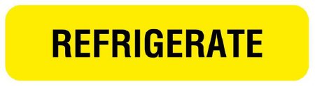 United Ad Label Pre-Printed Label UAL™ Auxiliary Label Yellow Paper Refrigerate Black 5/16 X 1-1/4 Inch - Roll of 885 - ULIV108-RL