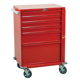 Harloff Crash Cart V-Series Steel Body and Drawers 22 X 29.5 X 40 Inch Mauve (4)-3 Inch, (1)-6 Inch, (1)-12 Inch Drawer Configuration, 16.75 X 23 Inch Internal Drawer - Each - V30-6B-EA