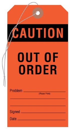 United Ad Label Equipment Tag UAL™ With Caution Black / Red 3-1/8 X 6-1/4 Inch Medium Card Stock - Pack of 50 - ULCS048-PK