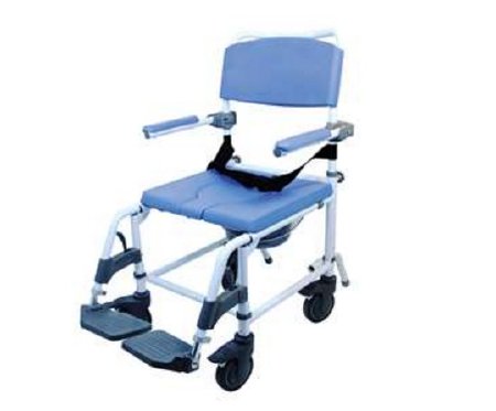 Alimed Commode / Shower Chair Healthline® Flip-Back Arms Aluminum Frame With Backrest 22-1/2 Inch Seat Width 400 lbs. Weight Capacity - Each - 713397-EA
