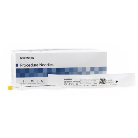 McKesson Epidural Needle McKesson 3-1/2 Inch 20 Gauge Tuohy Style - Case of 100 - 3077V2-CS