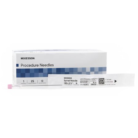 McKesson Spinal Needle McKesson 3-1/2 Inch 18 Gauge Quincke Style - Box of 25 - 4628V2-BX