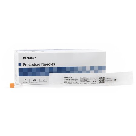 McKesson Spinal Needle McKesson 3-1/2 Inch 25 Gauge Quincke Style - Case of 100 - 4632V2-CS