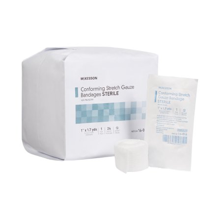 McKesson Conforming Bandage McKesson 1 Inch X 1-7/10 Yard 1 per Pack Sterile Roll Shape - Case of 96 - 16-016-CS