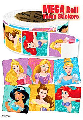Medibadge Disney® 1000 per Unit Princesses Mega Sticker - Roll of 1 - VL104X-RL