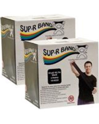 Fabrication Enterprises Exercise Resistance Band Sup-R Band® Twin-Pak® Black 5 Inch X 50 Yard X-Heavy Resistance - Each - 10-6335-EA