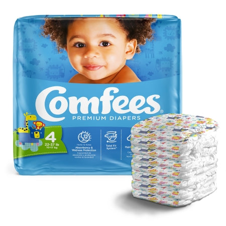 Attends Healthcare Products Unisex Baby Diaper Comfees® Size 4 Disposable Moderate Absorbency - Bag of 31 - CMF-4-BG