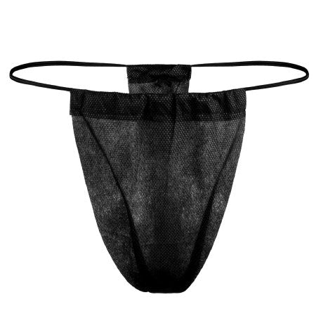The Systems Group Thong Panty Black One Size Fits Most Disposable - Case of 250 - SPA INT-2-CS