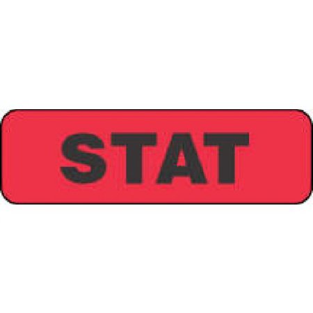 PDC Healthcare Pre-Printed Label pdc® Advisory Label Red Paper STAT Black Alert Label 3/8 X 1-1/4 Inch - Roll of 1000 - 59702043-RL