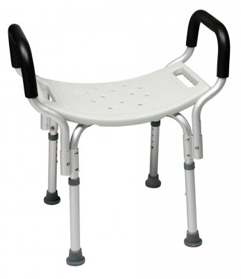 Graham-Field Shower Chair Lumex® Platinum Collection Padded Removable Arms Aluminum Frame Without Backrest 350 lbs. Weight Capacity - Case of 4 - 7931RA-CS