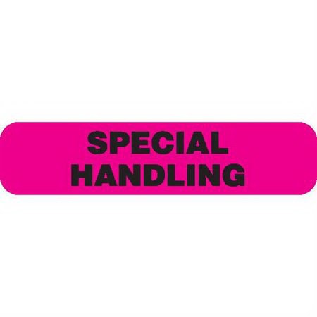 Market Lab Inc Pre-Printed Label Laboratory Use Flourescent Pink Paper Special Handling Black Lab / Specimen 3/4 X 1-3/5 Inch - Pack of 1000 - 6451-PK