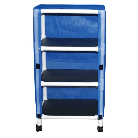 MJM International Linen Cart with Cover Echo 3 Shelves 60 lbs. per Shelf Weight Capacity PVC 3 Inch Casters - Each - E325-3C-EA