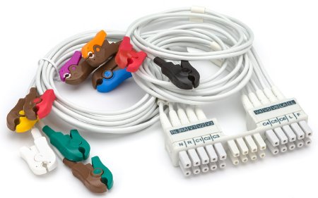 Welch Allyn Leadwire Set Short, 10 Wire, With AHA Clip - Each - 9293-047-70-EA