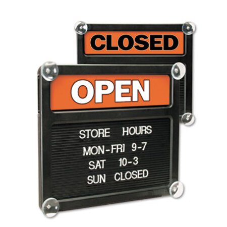 Headline® Sign Double-Sided Open/Closed Sign w/Plastic Push Characters, 14.38 x 12.38 - Each - USS-3727-EA