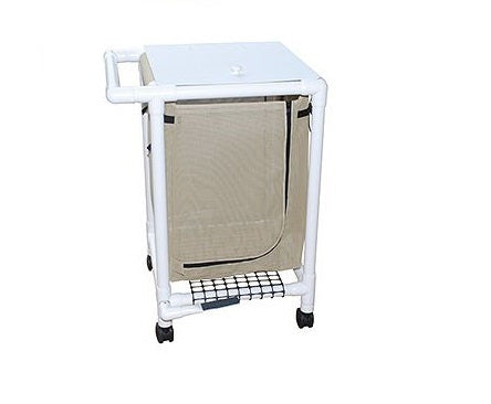 MJM International Single Hamper with Bag 4 Casters 25.71 gal. - Each - 218-S-FP-GREEN-EA